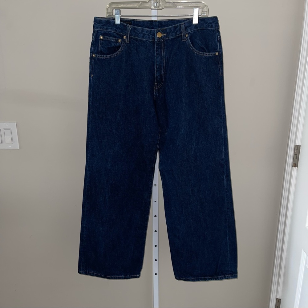 ZARA Women’s High Rise Wide Leg Jeans Blue Denim Size 12